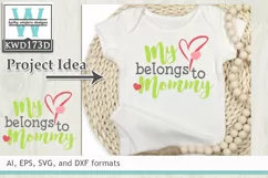 Mothers SVG - My Heart Belongs To Mommy Product Image 1