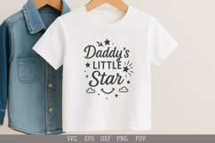 Daddy’s Little Star SVG Design for Baby and Toddler T-Shirts Product Image 6