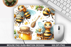 Mouse Pad Sublimation, Bee Mouse Pad PNG Design Product Image 1