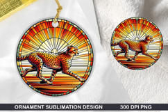 Cute Tiger Stained Glass Ornament PNG, Digital Download File Product Image 1