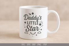 Daddy’s Little Star SVG Design for Baby and Toddler T-Shirts Product Image 5