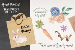 Bunny Florals Watercolors Spring Carrot Easter Rabbit Product Image 4