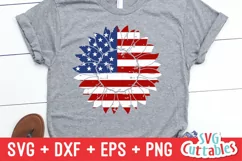 Fourth of July SVG | Flag Sunflower | Shirt Design Product Image 1
