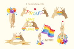 Rainbow LGBT clipart, pride flag, watercolor set Product Image 3