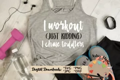 I workout Just kidding svg workout shirt svg gym shirt quote Product Image 1