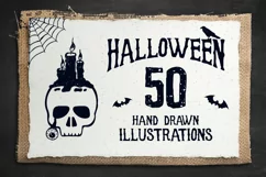 Halloween. 50 Hand Drawn Objects - Free Design of The Week Product Image 1