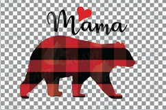 Bear family clipart. Plaid mama bear and family match shirt Product Image 6