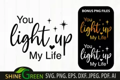 Candle SVG - You Light up My Life Valentines SVG, Wedding Product Image 3
