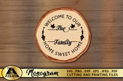 Family Monogram SVG PNG EPS DXF Farmhouse Monogram Wreath Product Image 2
