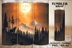 Wild Bear Tumbler Wrap Sublimation, 20 oz Product Image 1