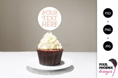 Vanilla Cupcake Topper Mockup, Cake Mockup Product Image 2