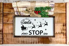 Santa stop here porch sign svg, Santa sleigh and deers svg Product Image 3
