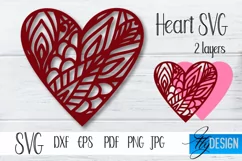 Floral Heart SVG. Mandala Heart SVG. Valentines Day SVG. 1-5 Product Image 2