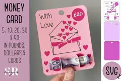 With love Money card | Paper cutting | Money card SVG Product Image 1