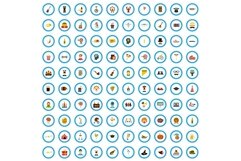 100 fete brainstorm icons set, flat style Product Image 1