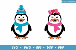 Penguins - Boy and Girl -2 items, Cute Penguin SVG Cut Files Product Image 2
