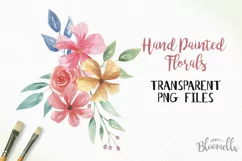 Bouquets Watercolor Floral Pink Whirl Flowers Peach Leaves Product Image 2