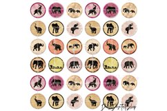 Elephants Digital Printable Sheet, Cabochon images, Rounds Product Image 2