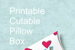 Thank You Pillow Favor Box with Holes and Hearts Pattern Product Image 4