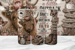 Outback Faith Highland Cow Tumbler Wrap Product Image 1