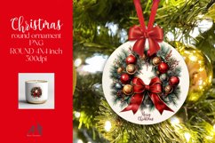 Christmas Round Ornament Sublimation PNG Product Image 1