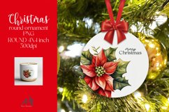 Christmas Round Ornament Sublimation PNG Product Image 1