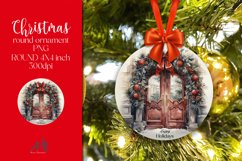 Christmas Round Ornament Sublimation PNG Product Image 1