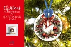 Christmas Round Ornament Sublimation PNG Product Image 1