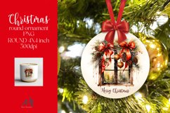Christmas Round Ornament Sublimation PNG Product Image 1