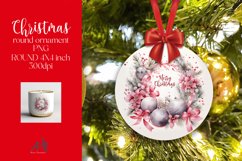 Christmas Round Ornament Sublimation PNG Product Image 1