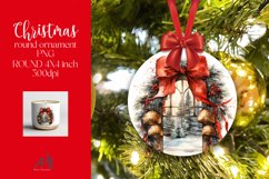 Christmas Round Ornament Sublimation PNG Product Image 1