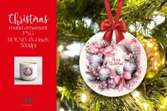 Christmas Round Ornament Sublimation PNG Product Image 1