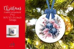 Christmas Round Ornament Sublimation PNG Product Image 1