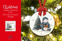 Christmas Round Ornament Sublimation PNG Product Image 1
