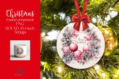 Christmas Round Ornament Sublimation PNG Product Image 1