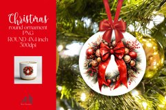 Christmas Round Ornament Sublimation PNG Product Image 1