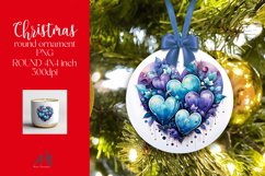 Christmas Round Ornament Sublimation PNG Product Image 1