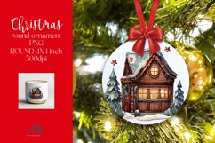 Christmas Round Ornament Sublimation PNG Product Image 1