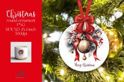 Christmas Round Ornament Sublimation PNG Product Image 1