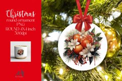 Christmas Round Ornament Sublimation PNG Product Image 1