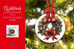 Christmas Round Ornament Sublimation PNG Product Image 1