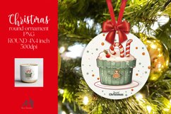 Christmas Round Ornament Sublimation PNG Product Image 1