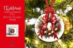 Christmas Round Ornament Sublimation PNG Product Image 1