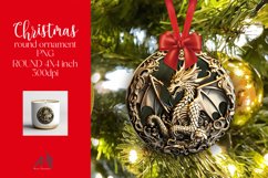 3D Christmas Round Ornament Sublimation PNG Product Image 1