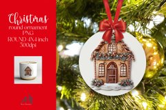 Christmas Round Ornament Sublimation PNG Product Image 1