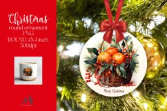 Christmas Round Ornament Sublimation PNG Product Image 1
