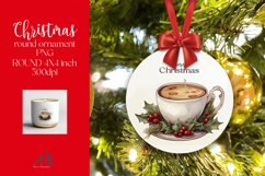 Christmas Round Ornament Sublimation PNG Product Image 1
