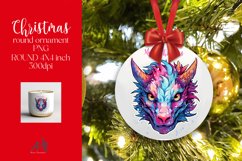 Christmas Round Ornament Sublimation PNG Product Image 1