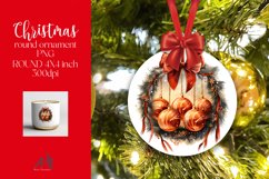 Christmas Round Ornament Sublimation PNG Product Image 1