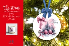 Christmas Round Ornament Sublimation PNG Product Image 1